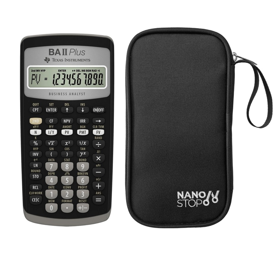 CALCULADORA FINANCIERA TEXAS INSTRUMENTS BAII PLUS + FUNDA PROFESIONAL - 1