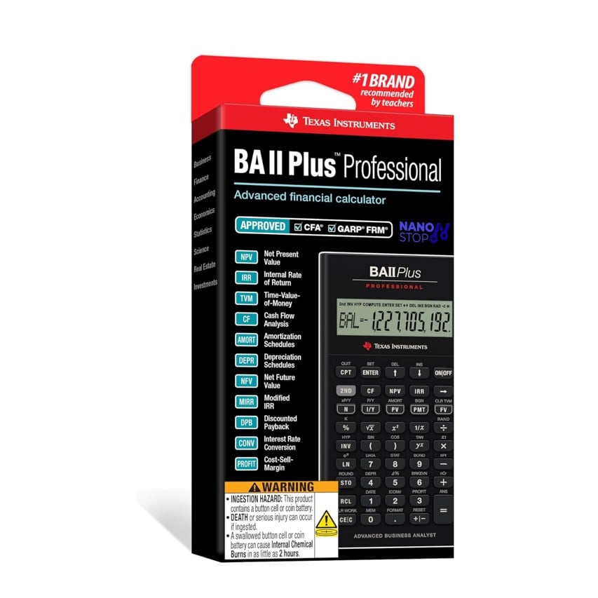 CALCULADORA TEXAS INSTRUMENTS BAII PLUS PROFESIONAL + FUNDA PROFESIONAL - 3