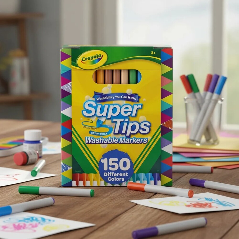 CRAYOLA MARCADORES LAVABLES SUPERTIPS 150 UNIDADES - 6
