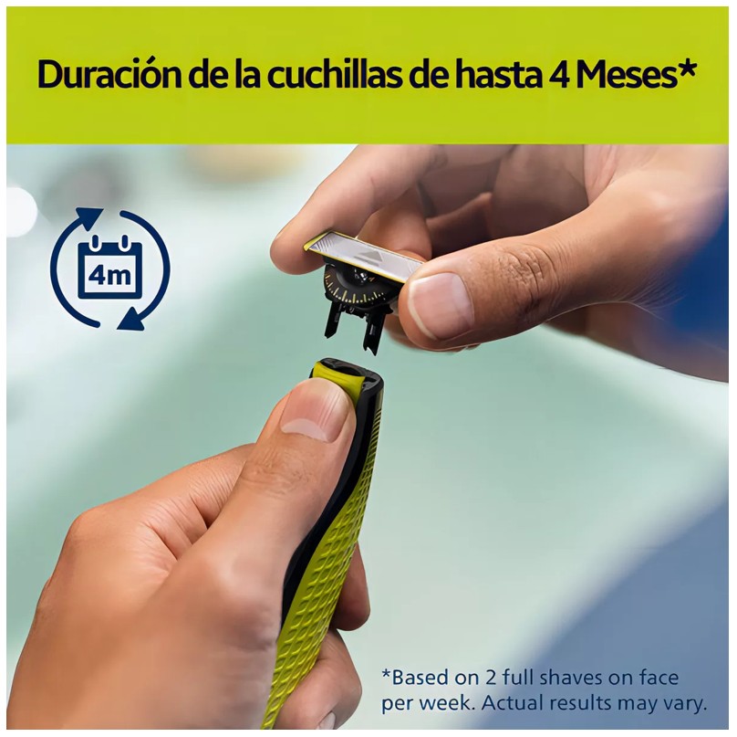 PHILIPS ONEBLADE ROSTRO Y CUERPO 5 POSICIONES 2 CUCHILLAS 2 PEINES - 5