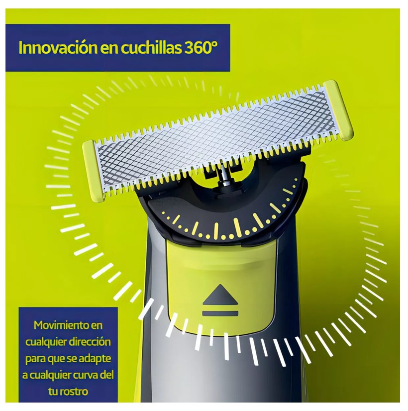 PHILIPS ONEBLADE ROSTRO Y CUERPO 5 POSICIONES 2 CUCHILLAS 2 PEINES - 6