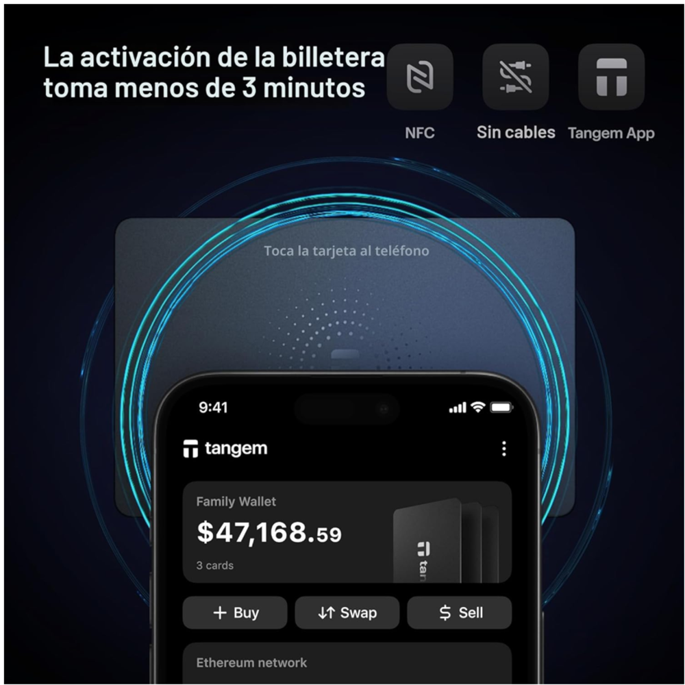 TANGEM WALLET PACK 3 TARJETAS 2.0 | BILLETERA FRÍA CRIPTOMONEDAS | NFC | EAL6+ | IP68 - 7