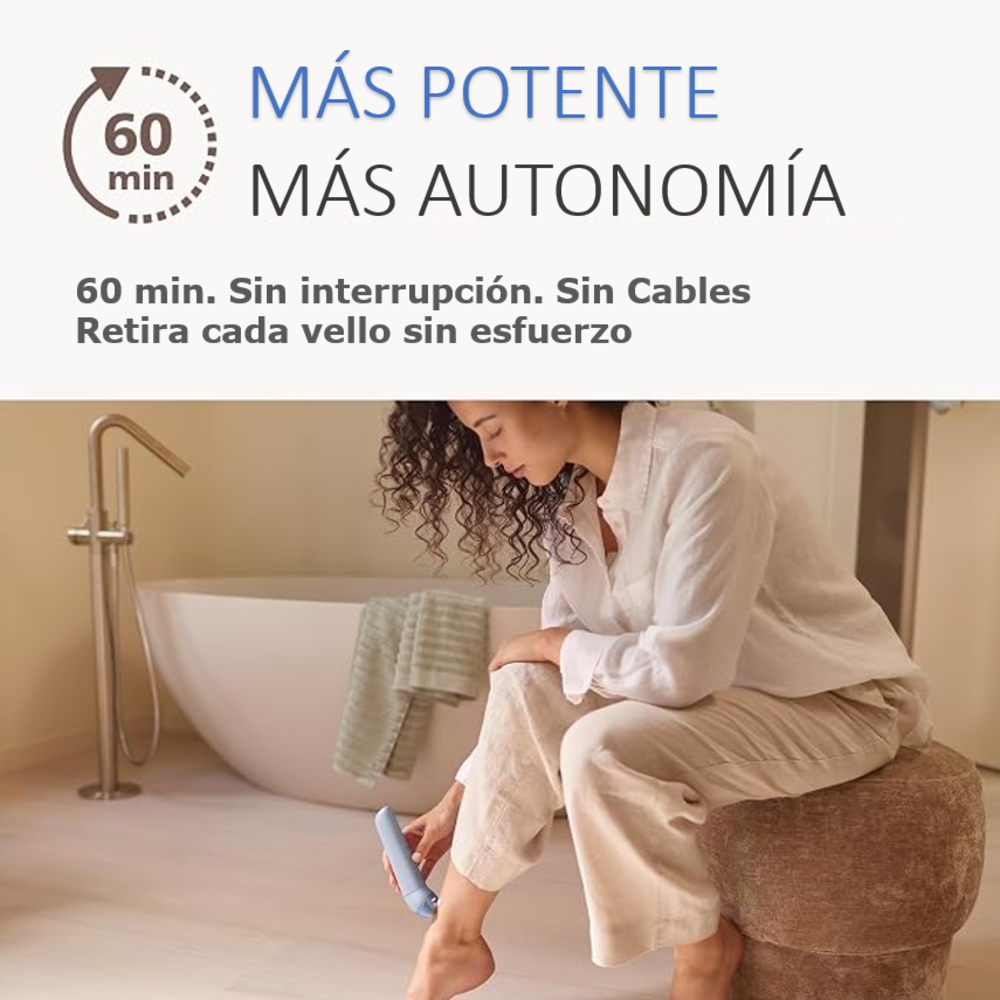 DEPILADORA PHILIPS INALÁMBRICA CON 3 ACCESORIOS BRE708 - 3