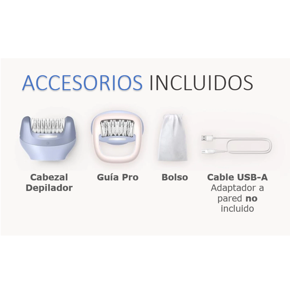 DEPILADORA PHILIPS INALÁMBRICA CON 3 ACCESORIOS BRE708 - 5