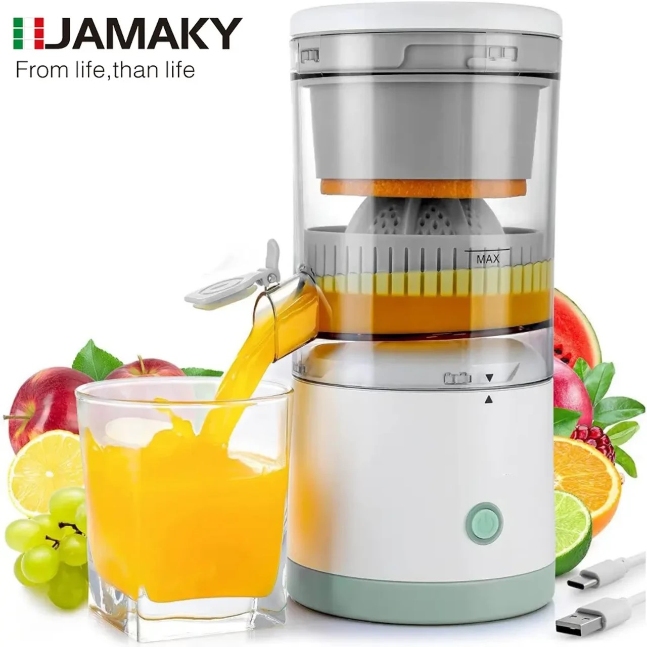 EXPRIMIDOR/EXTRACTOR PORTÁTIL PARA NARANJAS Y MÁS, RECARGABLE POR USB - 1