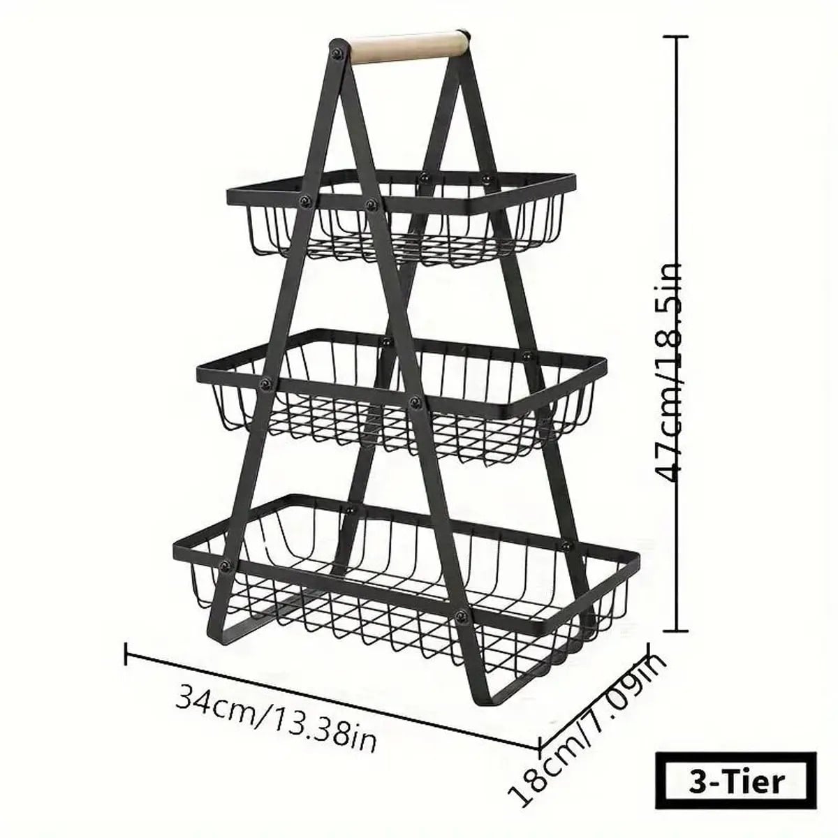 FRUTERO DE 3 NIVELES PARA COCINA – ORGANIZADOR DE FRUTAS - 2