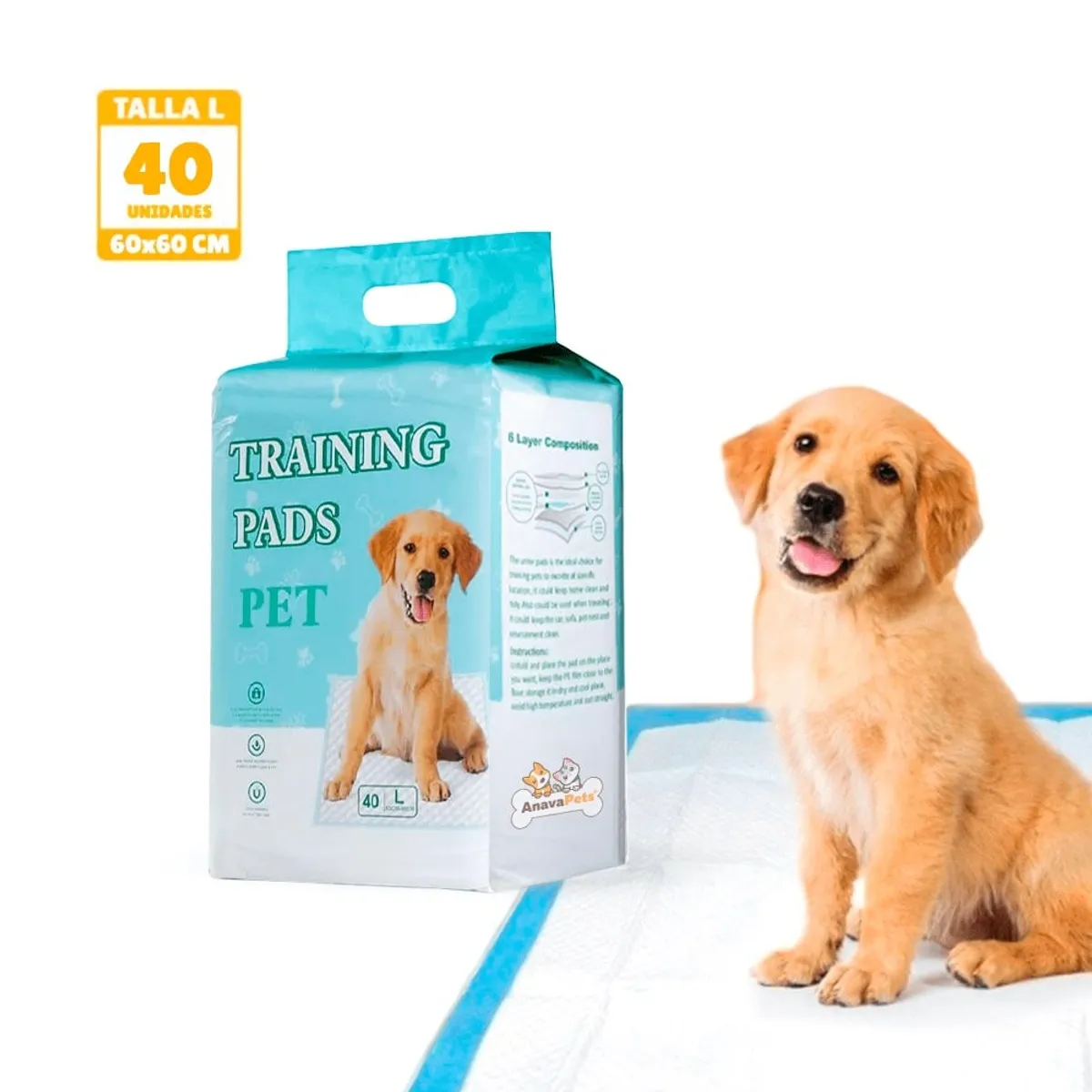 PAÑALES DE PISO ABSORBENTES 60X60 - TRAINING PADS PET - 1