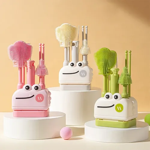 SET DE CEPILLOS PARA LIMPIEZA DE BOTELLAS DINOSAURIO – 4 PIEZAS - 1