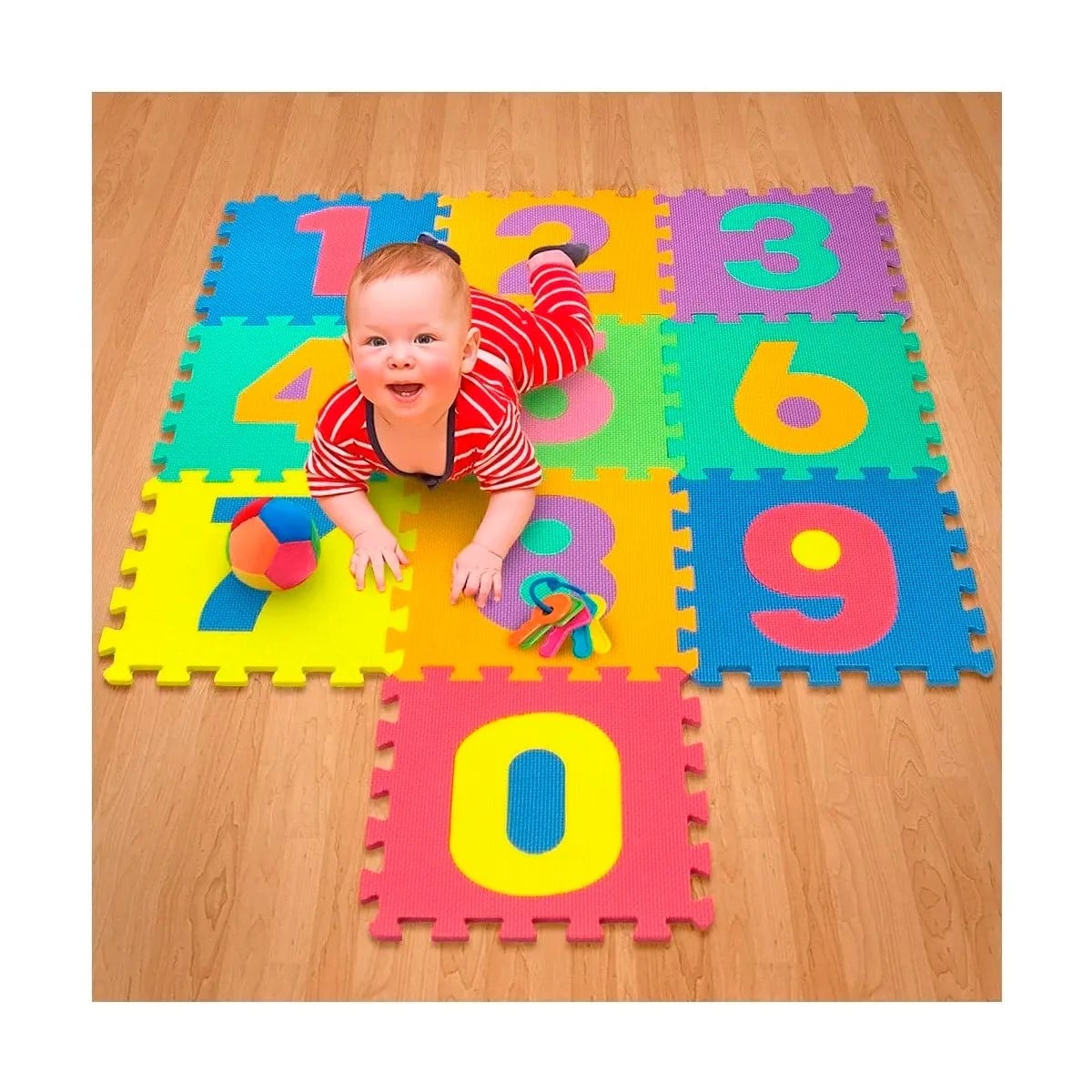 PISOS ALFOMBRA GOMA DIDACTICO EVA 20 PIEZAS 30CM NÚMEROS - 1