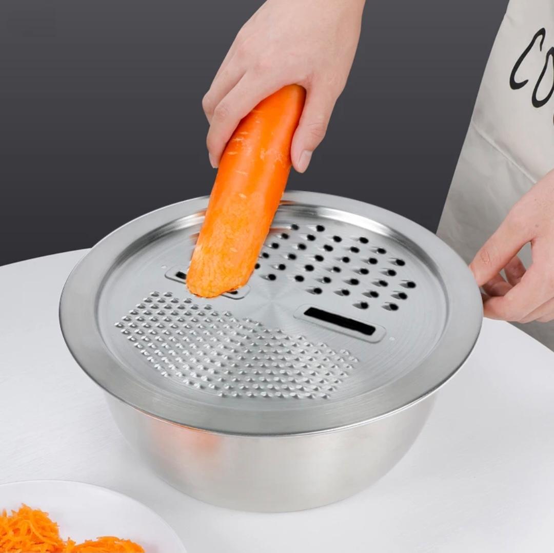 BOWL RAYADOR MULTIFUNCIONAL PARA COCINA – RALLADOR Y RECIPIENTE - 2