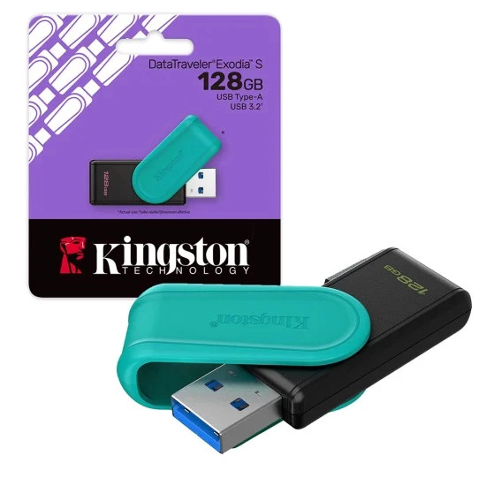 MEMORIA USB KINGSTON DATATRAVELER EXODIA S 128GB USB32 NEGRO - 1