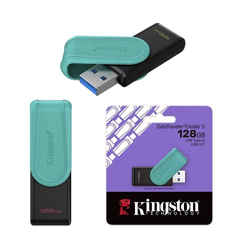 MEMORIA USB KINGSTON DATATRAVELER EXODIA S 128GB USB32 NEGRO - 2
