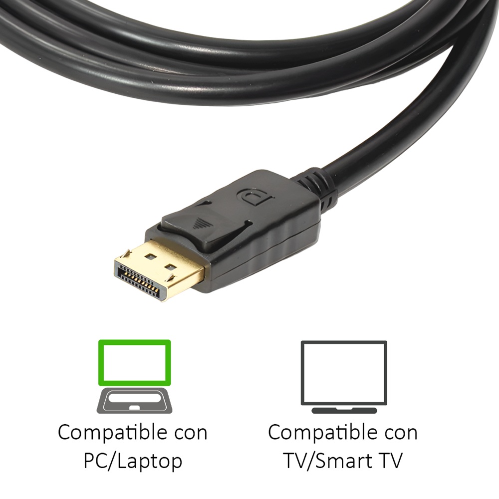 CABLE DE VIDEO UGRM DISPLAYPORT 1.8M NEGRO 4K - 3