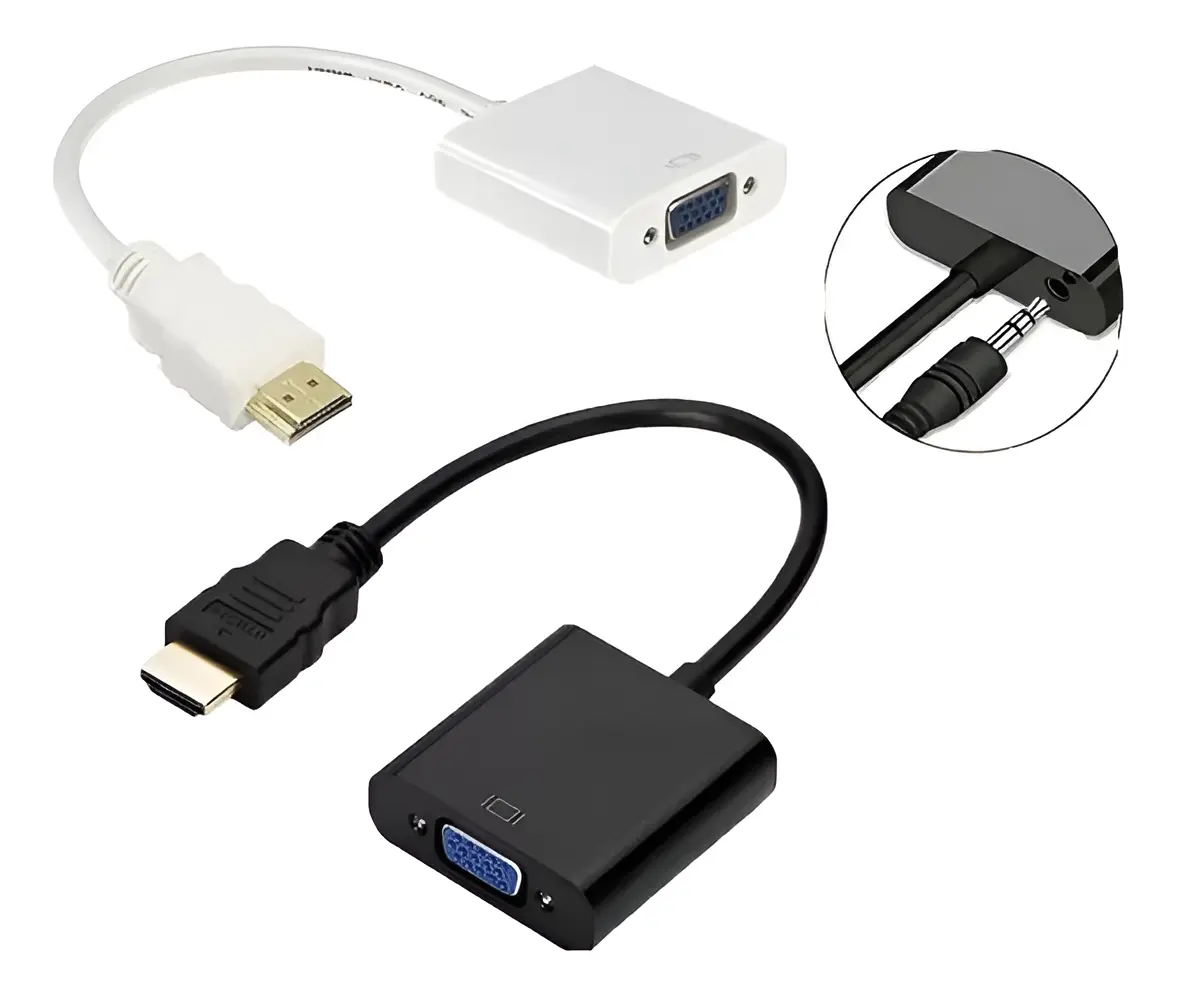 ADAPTADOR HDMI A VGA 1080 UHD 15CM - SOPORTA 2K - 1