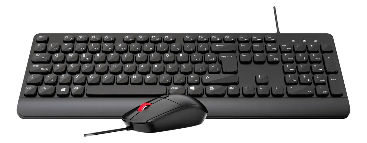 KIT TECLADO Y MOUSE/CABLE USB HALION HA-K439C ERGONOMICOS - 1