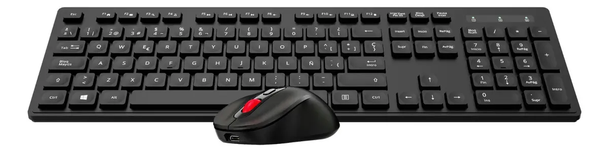 KIT TECLADO + MOUSE INALAMBRICO RECARGABLE 25- 30 DIAS NEGRO- HA-K662 - 1