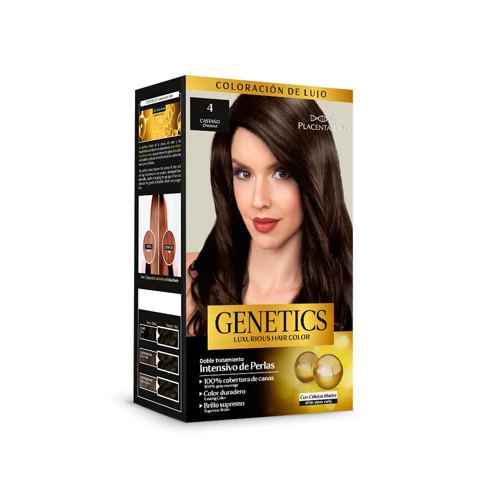 GENETICS KIT DE TINTE 4 CASTAÑO - 1