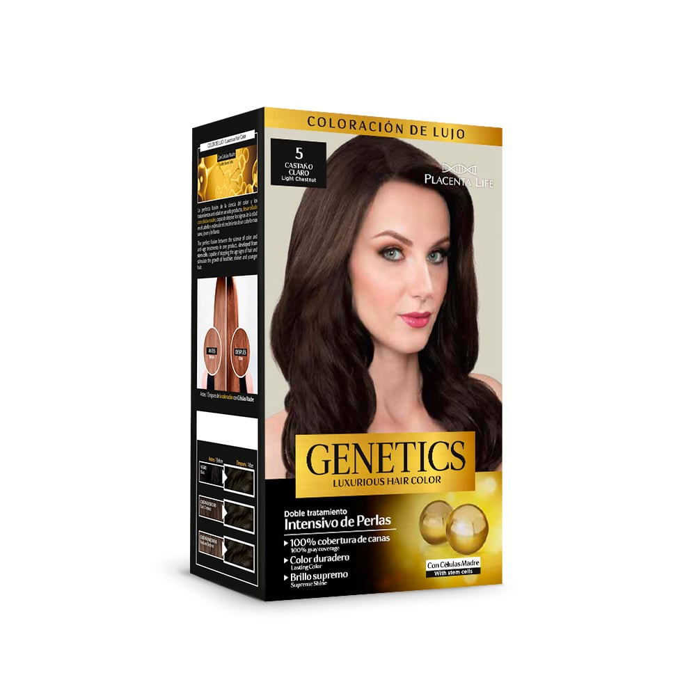 GENETICS KIT DE TINTE 5 CASTAÑO CLARO - 1