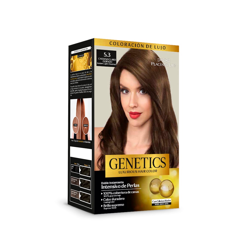 GENETICS KIT DE TINTE 5.3 CASTAÑO CLARO DORADO - 1