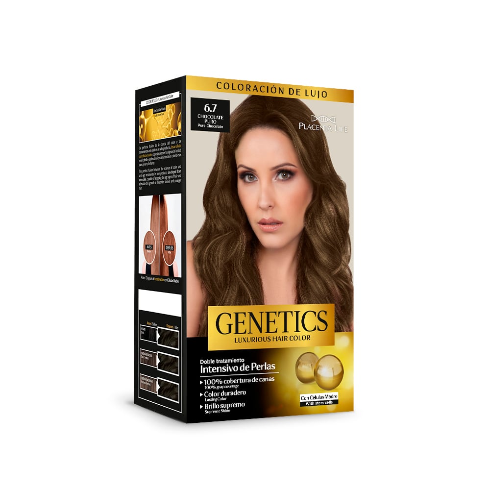 GENETICS KIT DE TINTE 6.7 CHOCOLATE PURO - 1