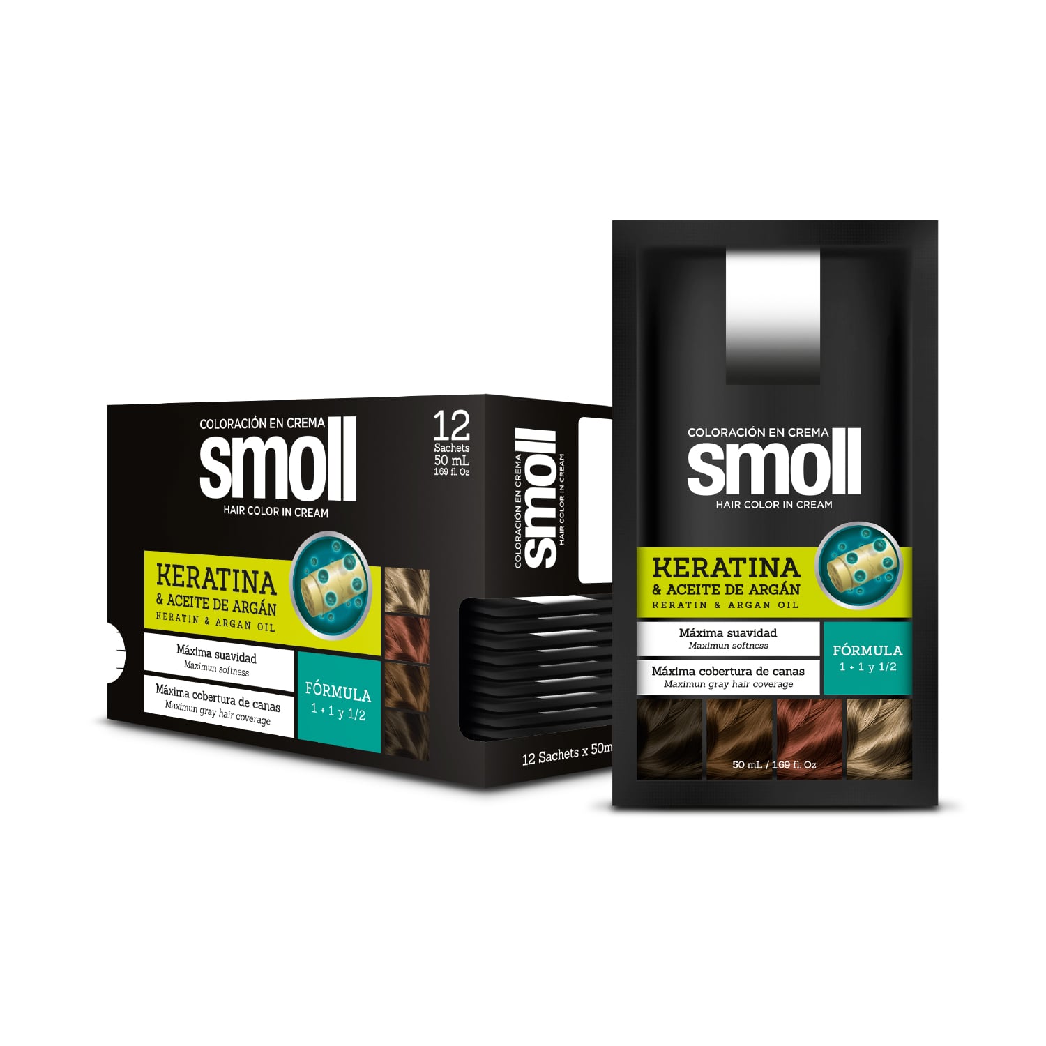 TINTE CABELLO SMOLL NEGRO COLORACION 1 SACHET CAJA 12 X 50 ML - 1