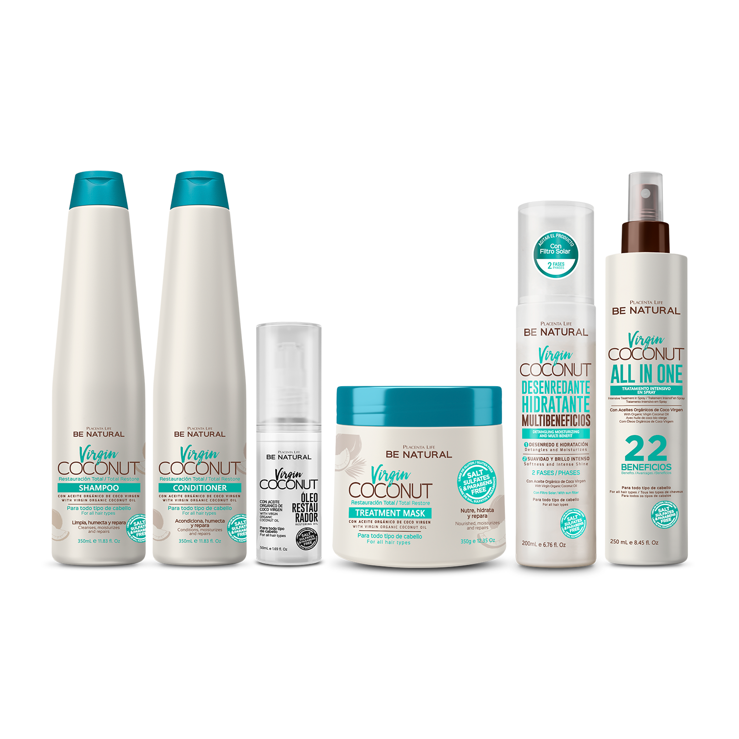 SET TRATAMIENTO CAPILAR BE NATURAL 350ML VIRGIN COCONUT - 1