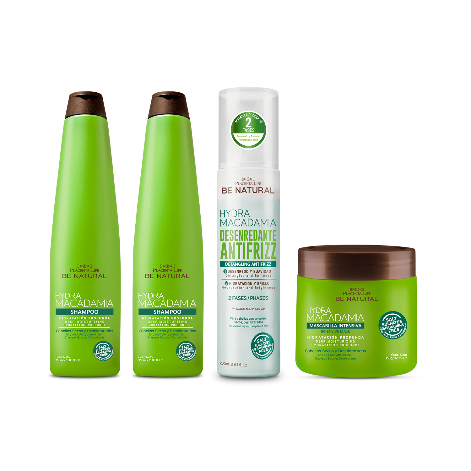 SET TRATAMIENTO CAPILAR BE NATURAL 350ML HYDRA MACADAMIA - 1