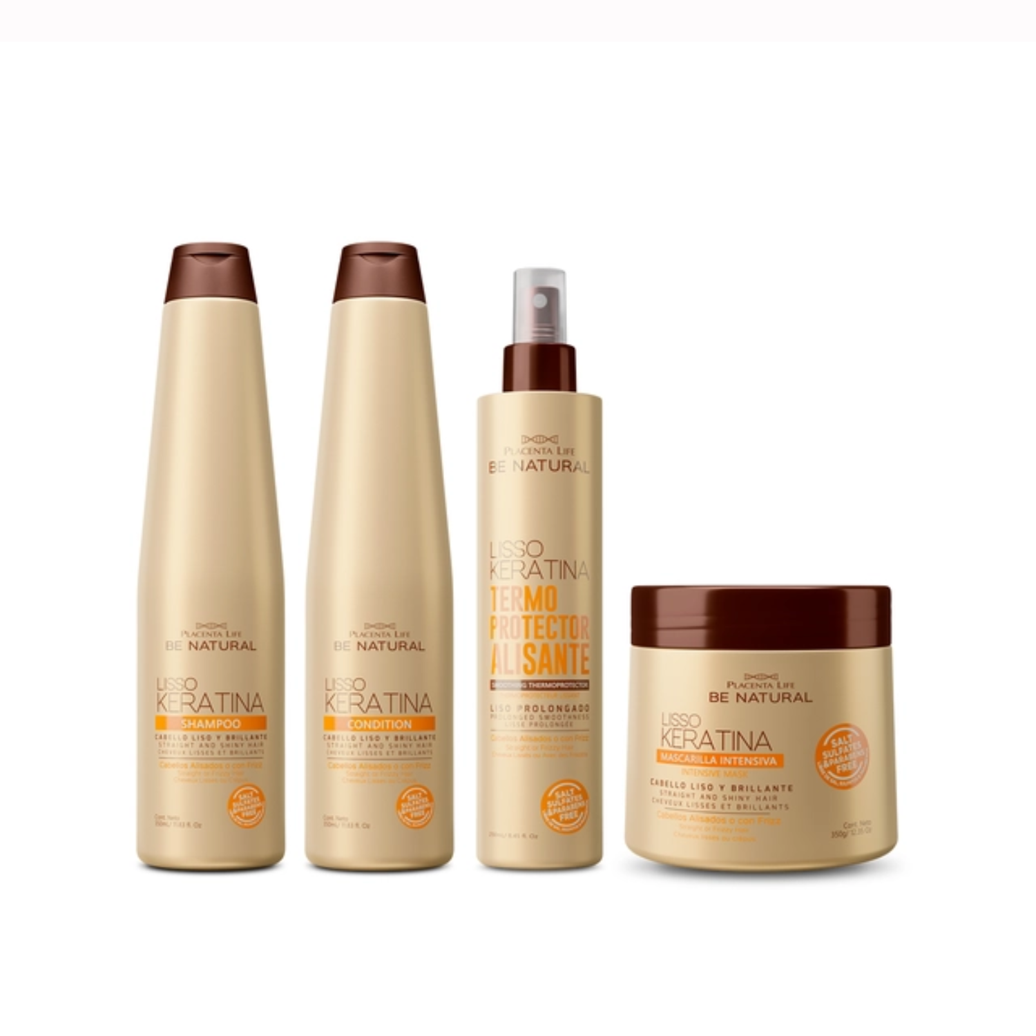 SET TRATAMIENTO CAPILAR BE NATURAL 350ML LISSO KERATINA - 1