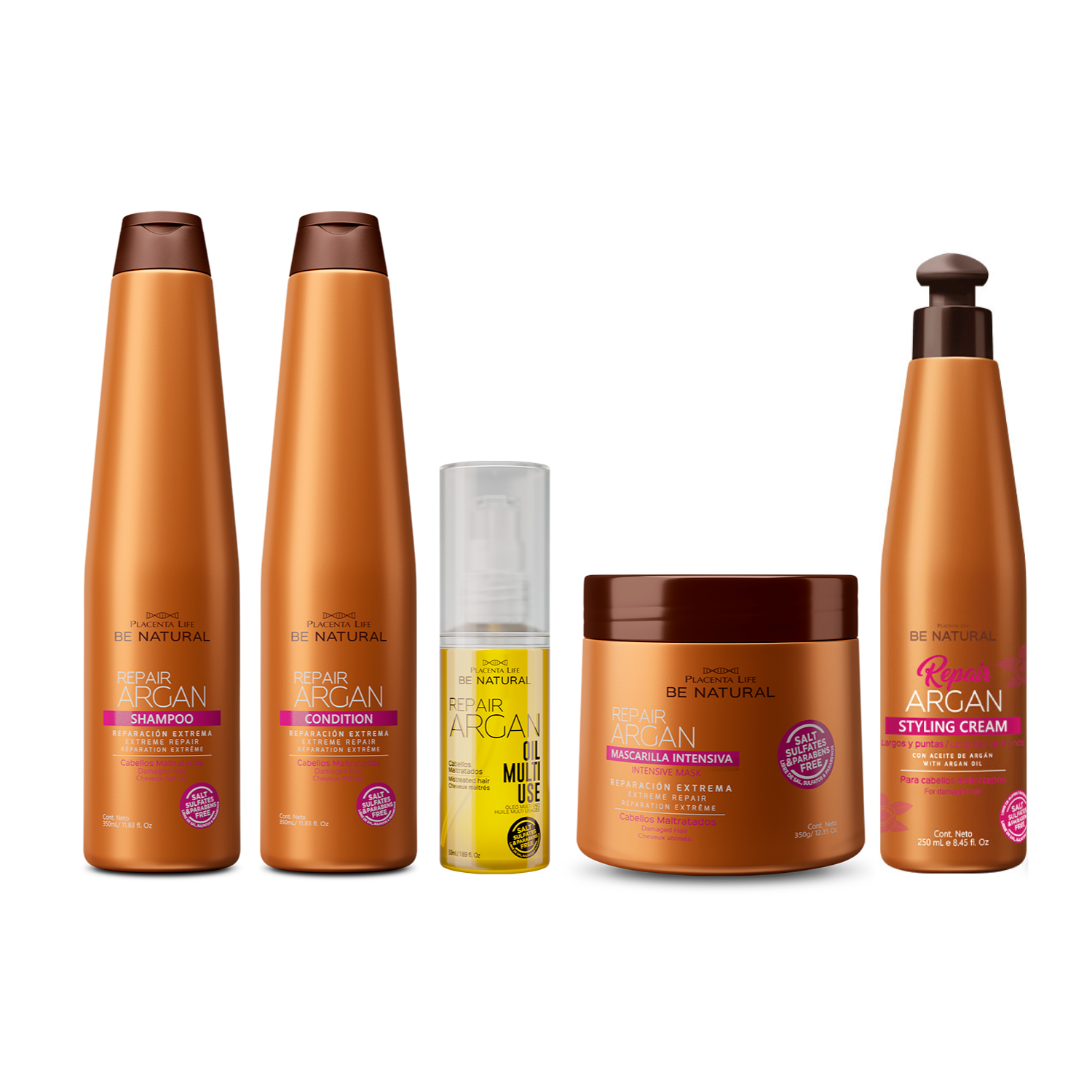 SET TRATAMIENTO CAPILAR BE NATURAL 350ML REPAIR ARGAN - 1