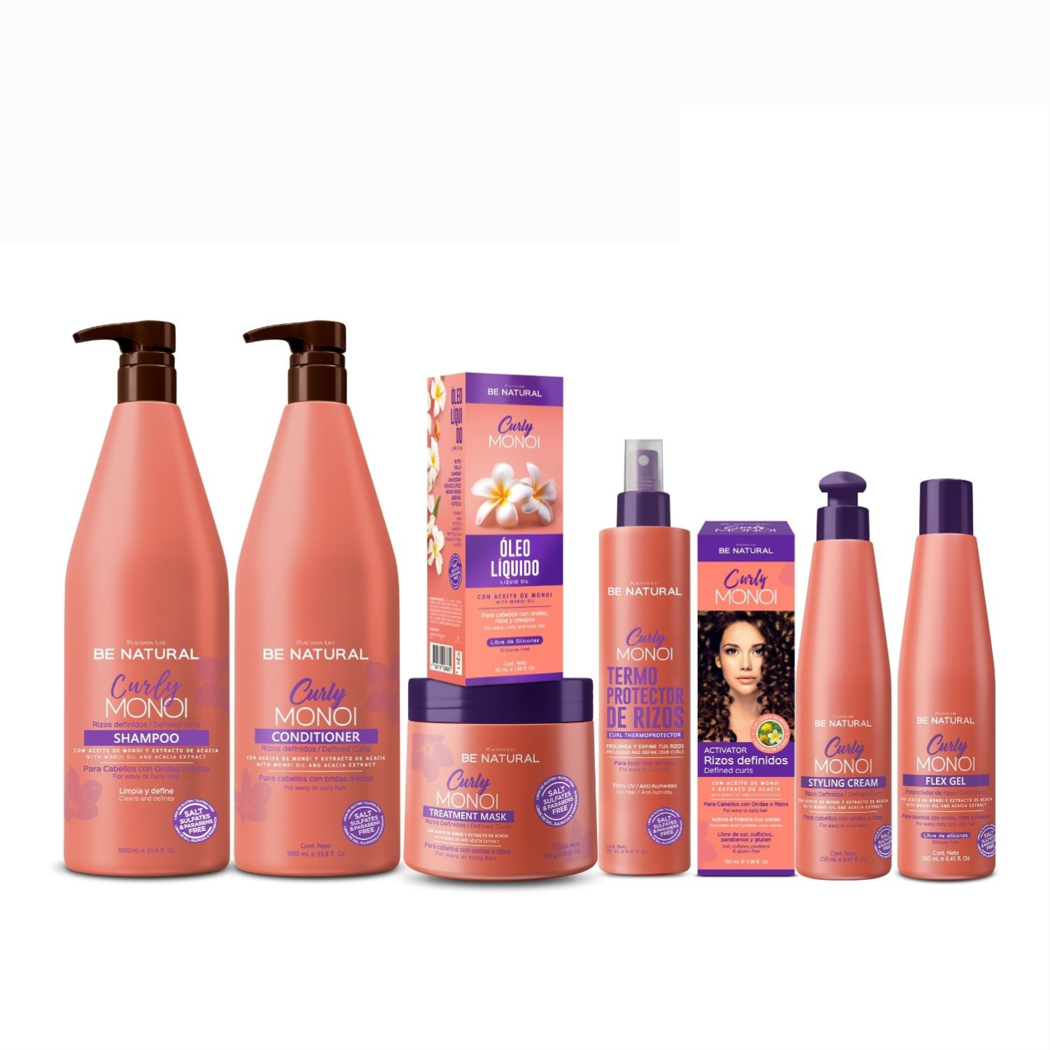 SET TRATAMIENTO CAPILAR BE NATURAL 1L CURLY MONOI - 1