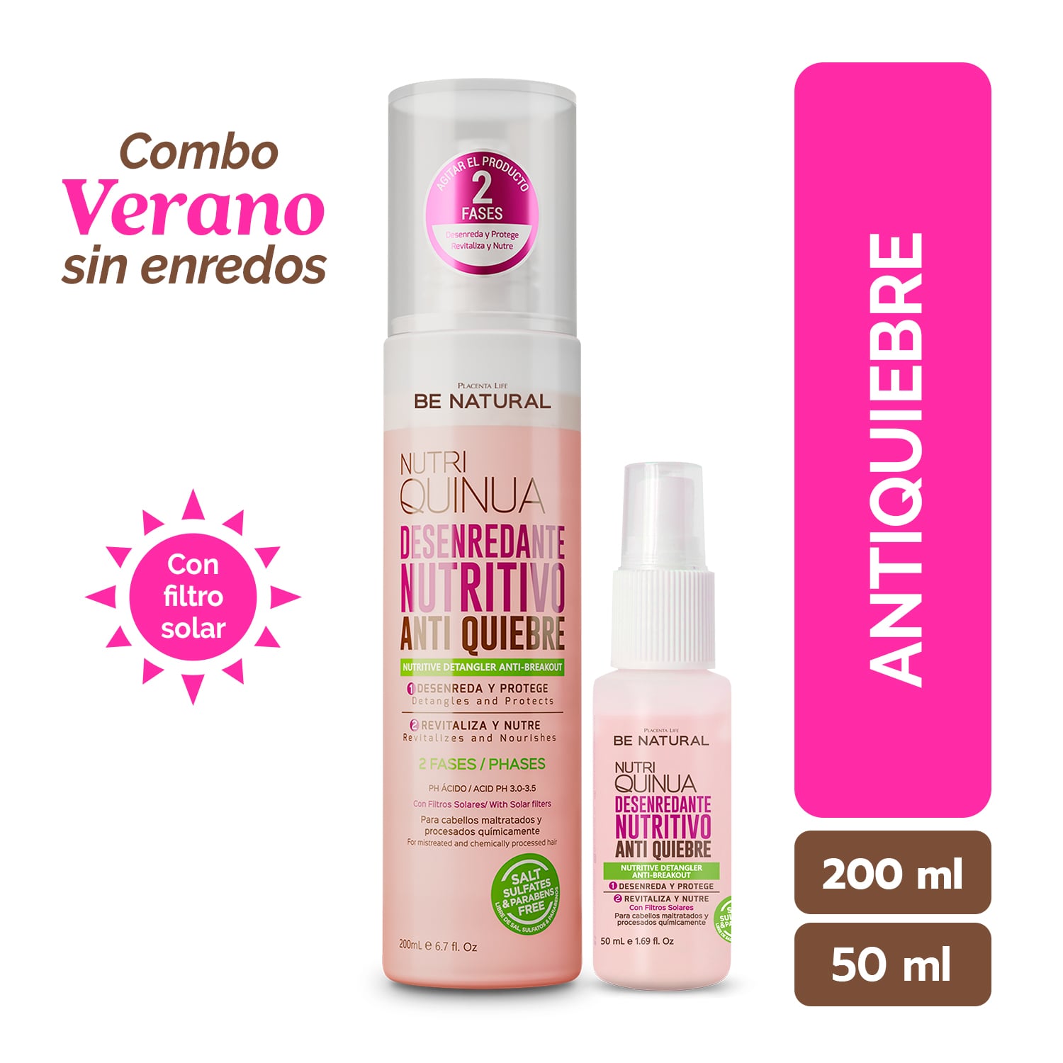 BE NATURAL COMBO DE VERANO ANTIQUIEBRE NUTRI QUINUA 200ML+50ML - 1