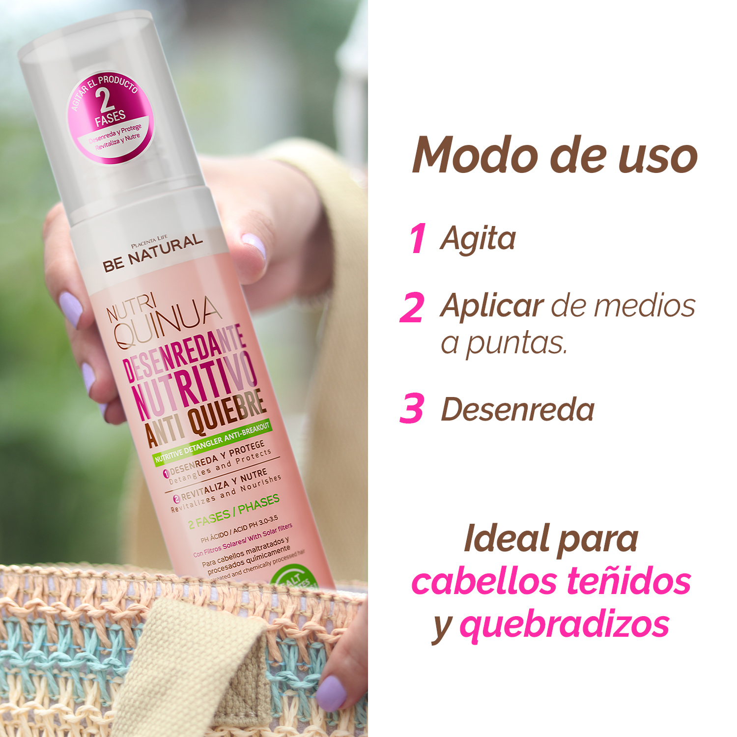 BE NATURAL COMBO DE VERANO ANTIQUIEBRE NUTRI QUINUA 200ML+50ML - 3