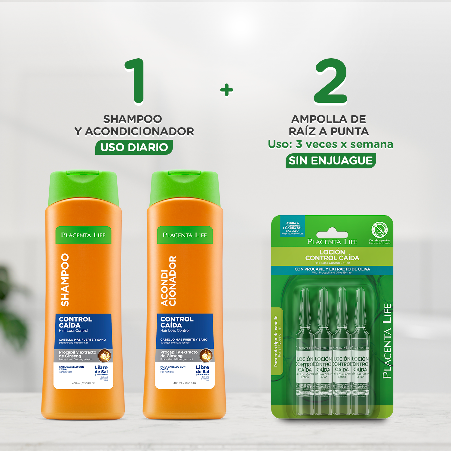 TRATAMIENTO PLACENTA LIFE RUTINA VERANO CONTROL CAÍDA - 3