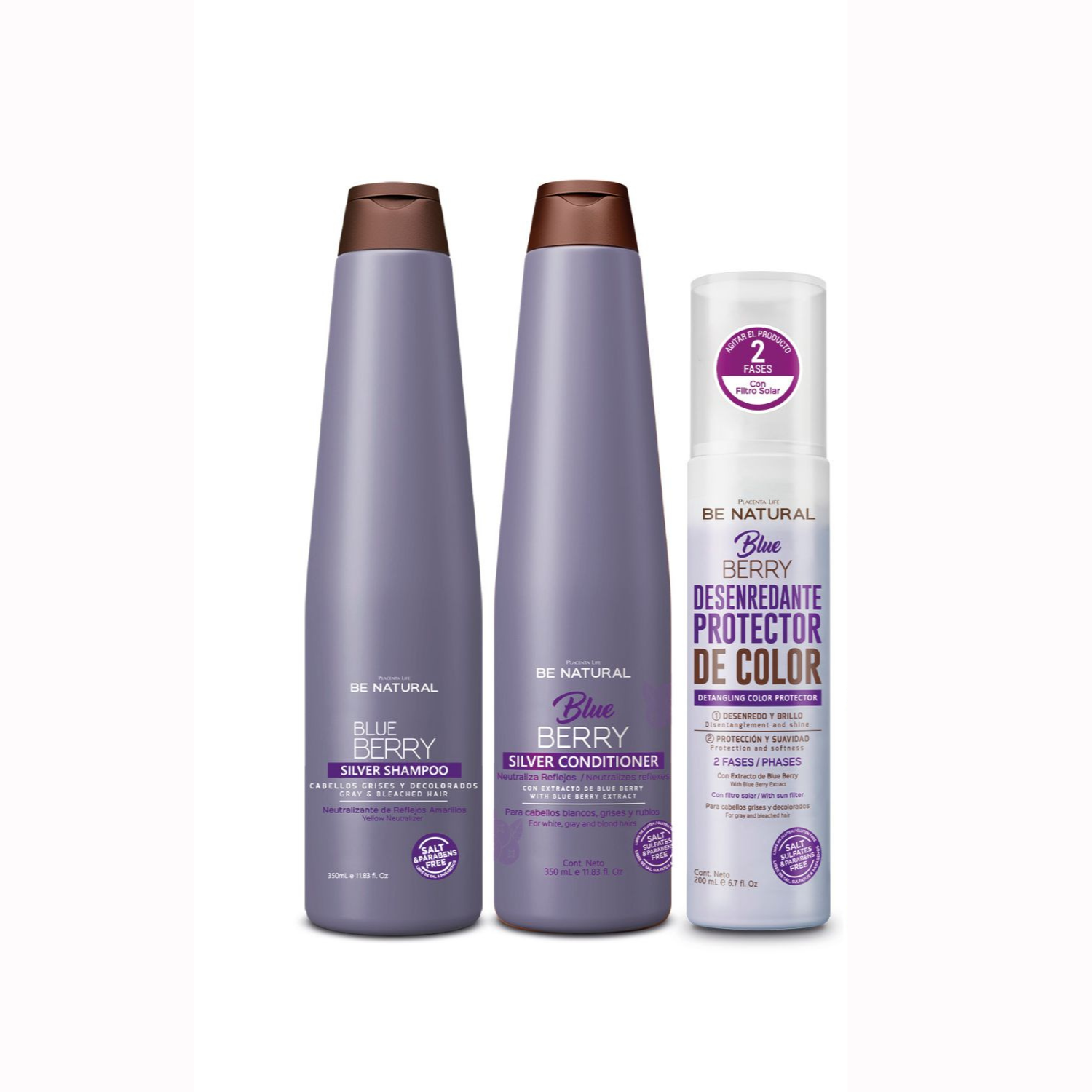 SET TRATAMIENTO CAPILAR BE NATURAL BLUE BERRY CON DESENREDANTE - 1
