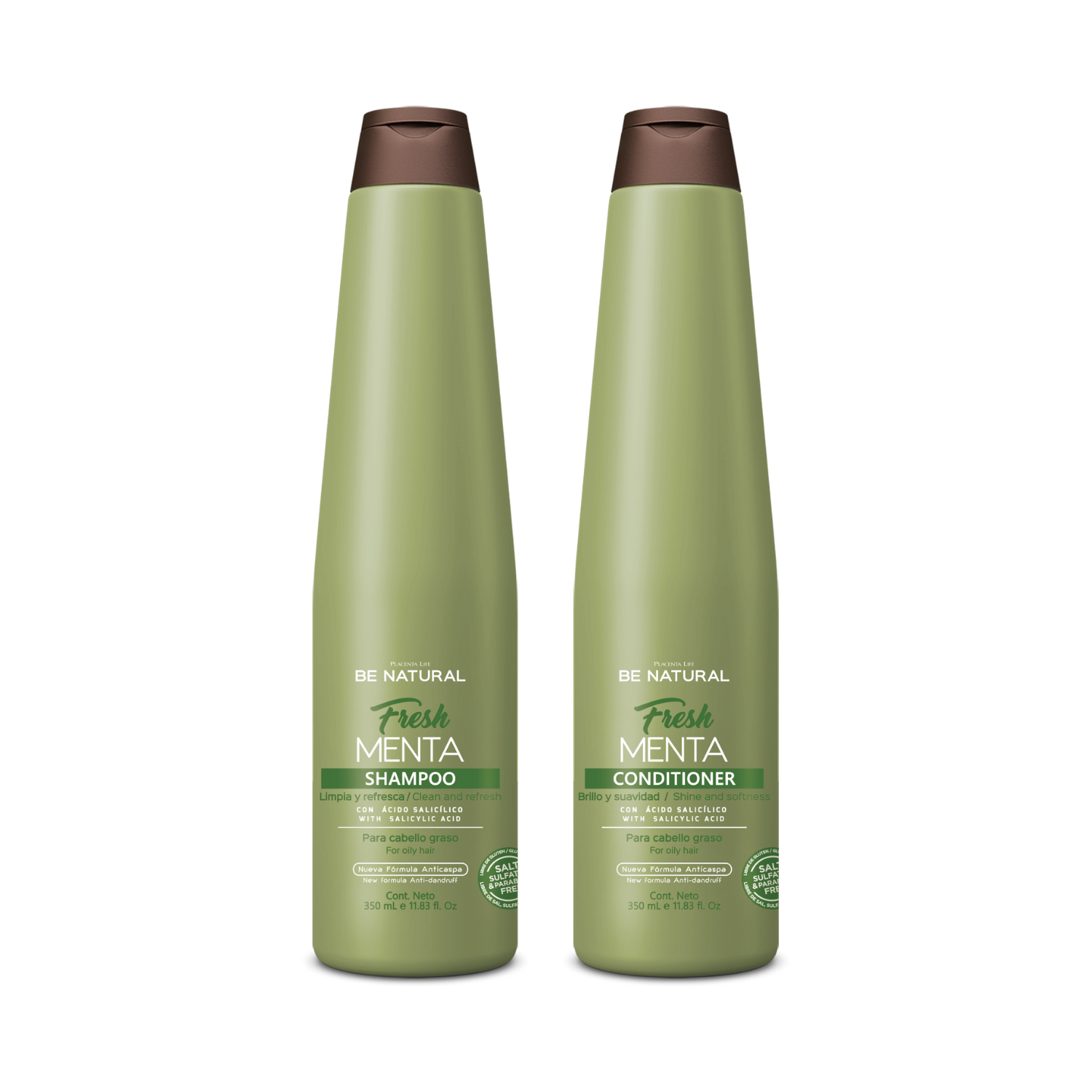 BE NATURAL SHAMPOO Y CONDITIONER FRESH MENTA 350ML - 1