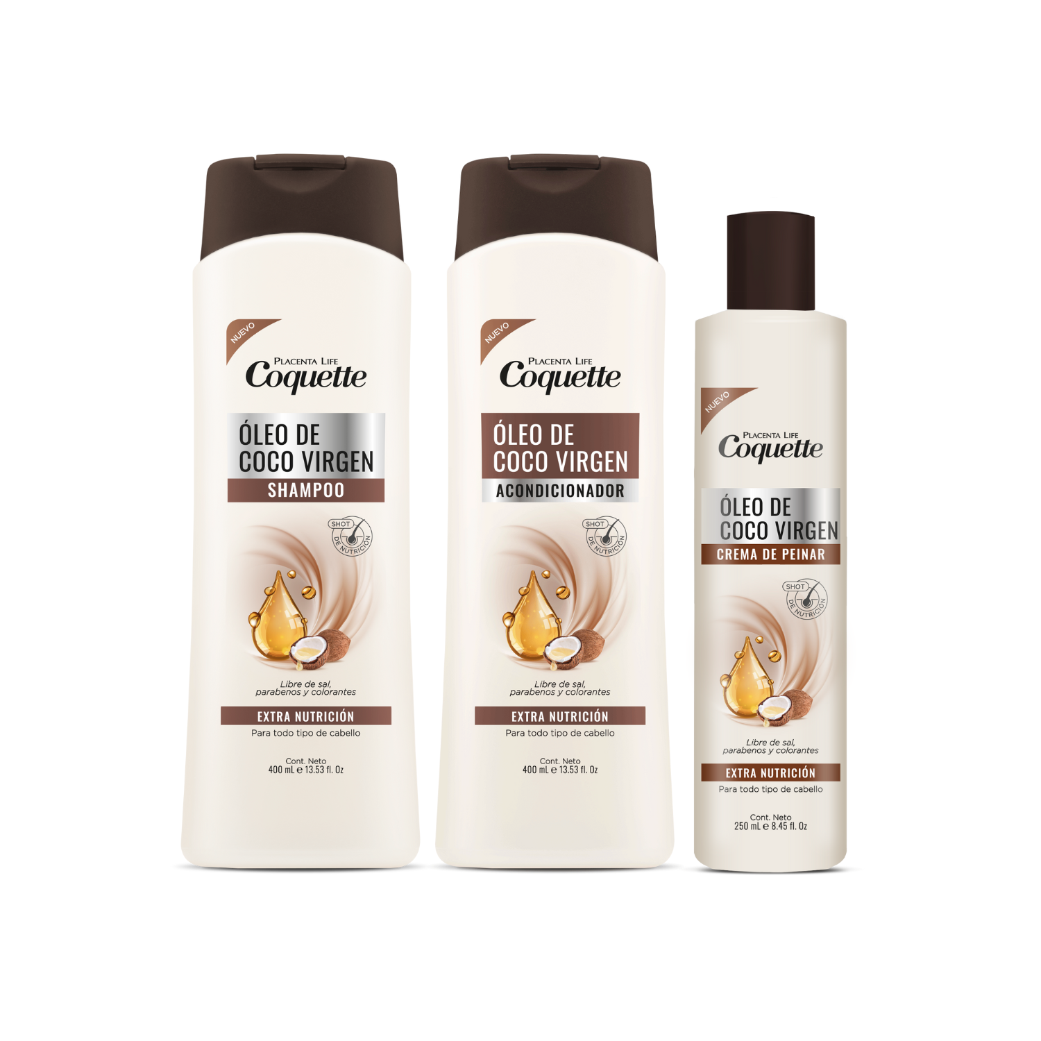 SET TRATAMIENTO CAPILAR COQUETTE ÓLEO COCO VIRGEN - 1