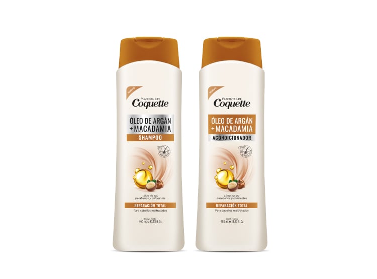 SHAMPOO Y ACONDICIONADOR ÓLEO DE ARGÁN + MACADAMIA 400ML COQUETTE - 1