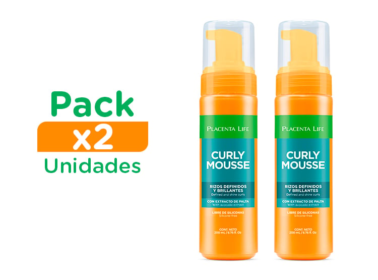 PACK X2 CURLY MOUSSE 200ML PLACENTA LIFE - 1