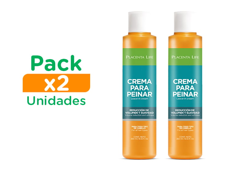 PACK X2 CREMA PARA PEINAR 250ML PLACENTA LIFE - 1