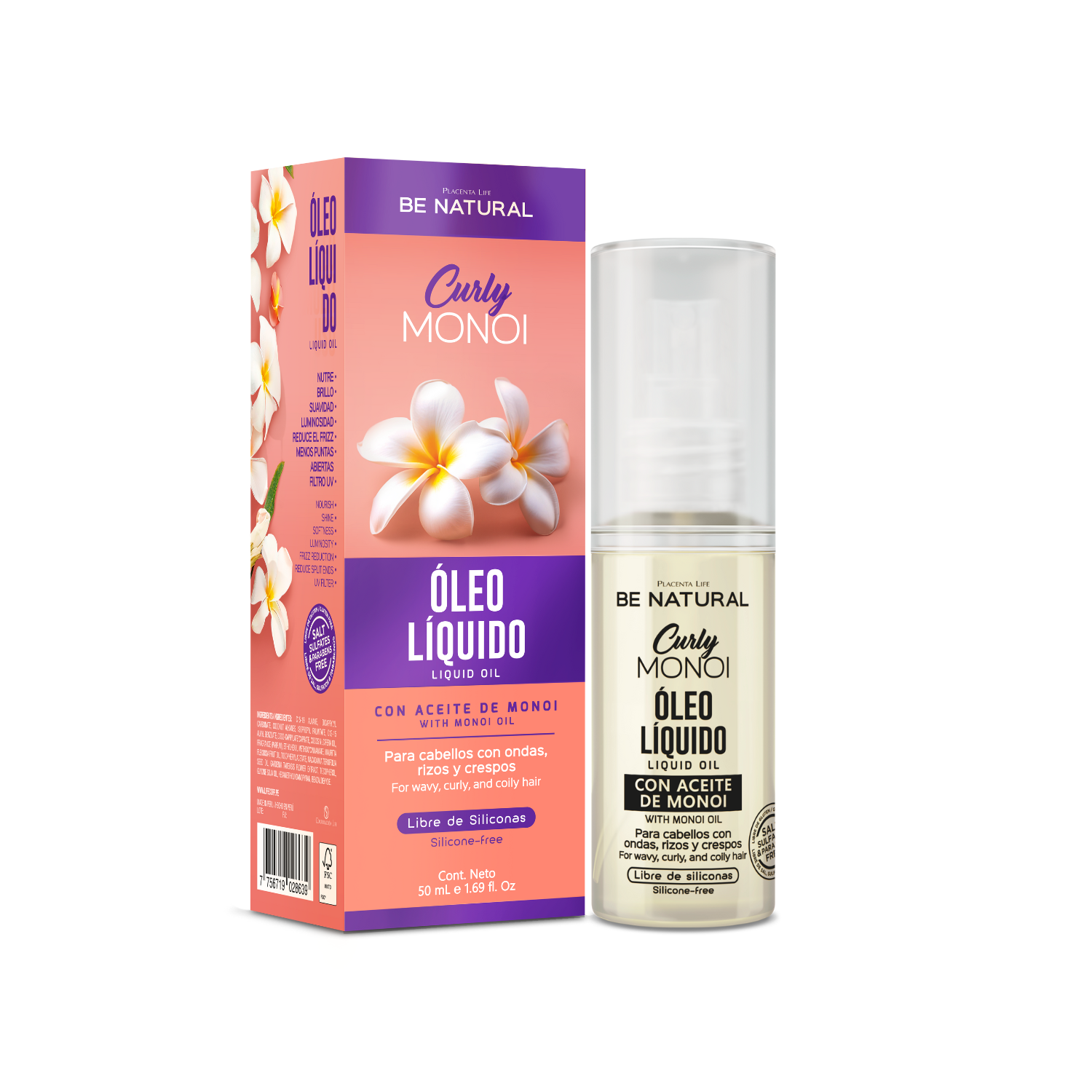 ÓLEO CURLY MONOI 50ML BE NATURAL - 1