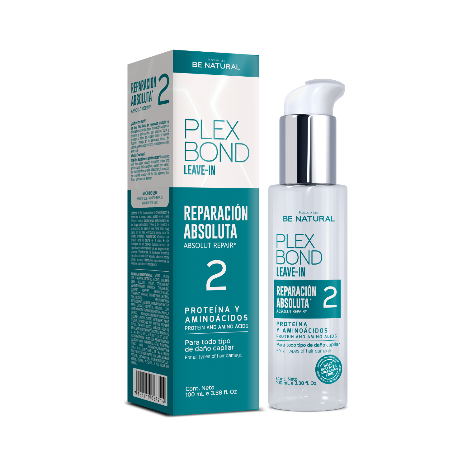 LEAVE IN PLEX BOND REPARACIÓN ABSOLUTA 100ML BE NATURAL - 1