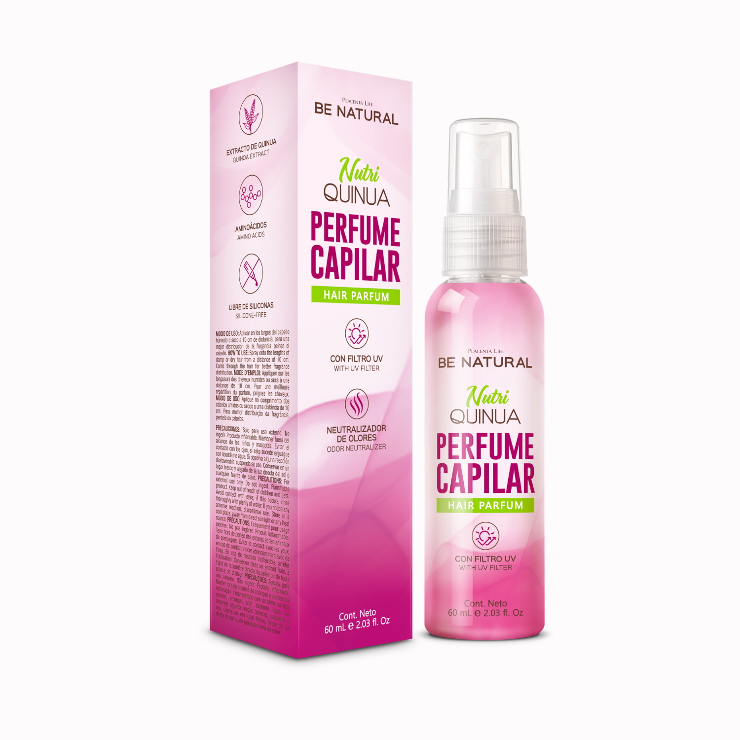PERFUME CAPILAR NUTRI QUINUA 60ML BE NATURAL - 1