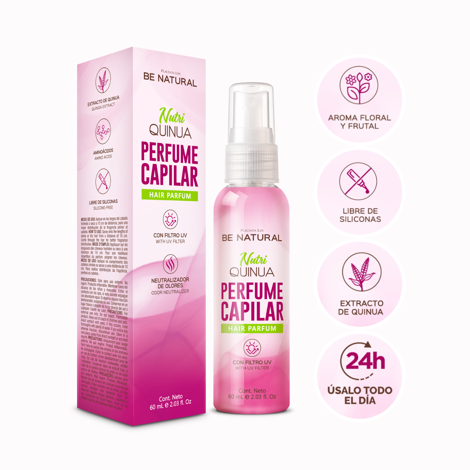PERFUME CAPILAR NUTRI QUINUA 60ML BE NATURAL - 2