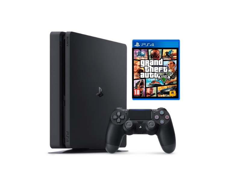 CONSOLA PLAYSTATION PS4 SONY SLIM 1TB + GTA 5 REACONDICIONADA - 1