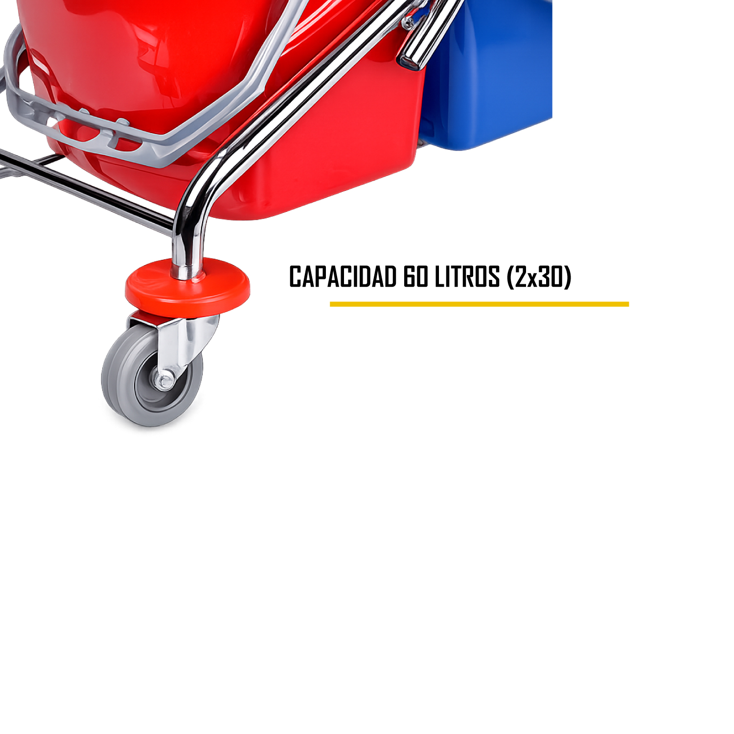 CARRO DE LIMPIEZA CON DOBLE DE CUBO ESCURRIDOR PARA HOTELES - 2
