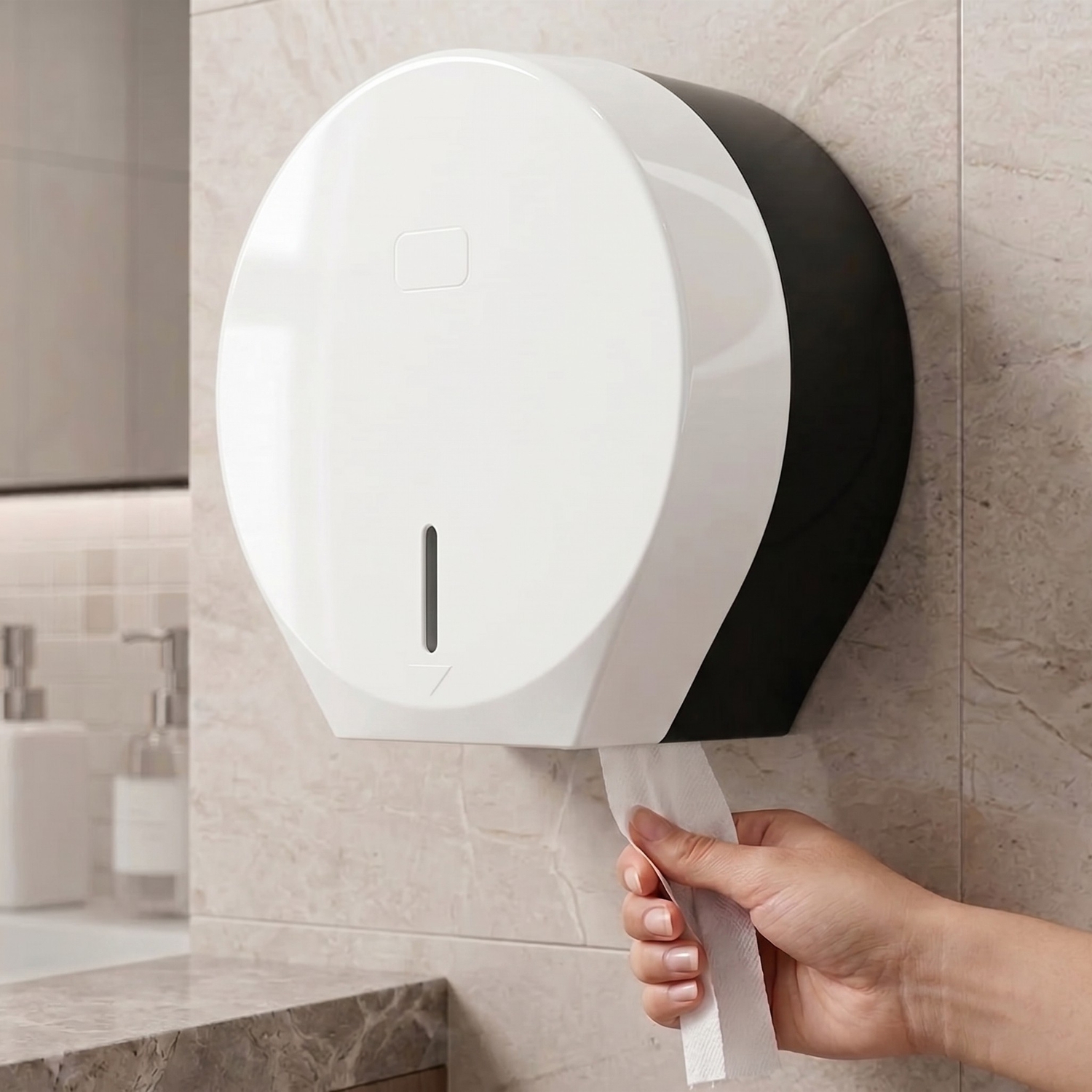 DISPENSADOR PLÁSTICO DE PAPEL HIGIÉNICO JUMBO - 1