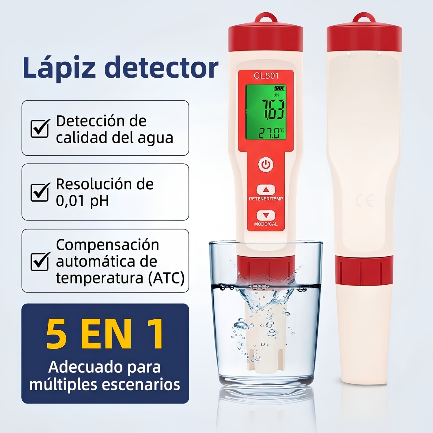 MEDIDOR DIGITAL DE CLORO 5 EN 1 - 2