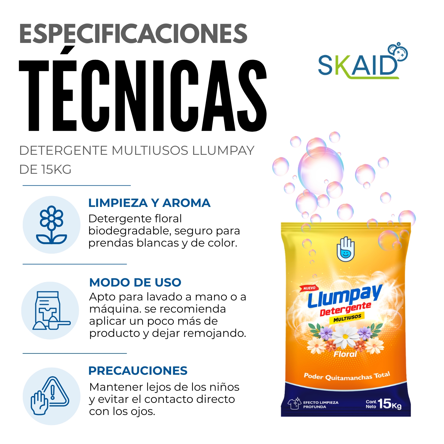 DETERGENTE MULTIUSOS LLUMPAY DE 15KG - 4