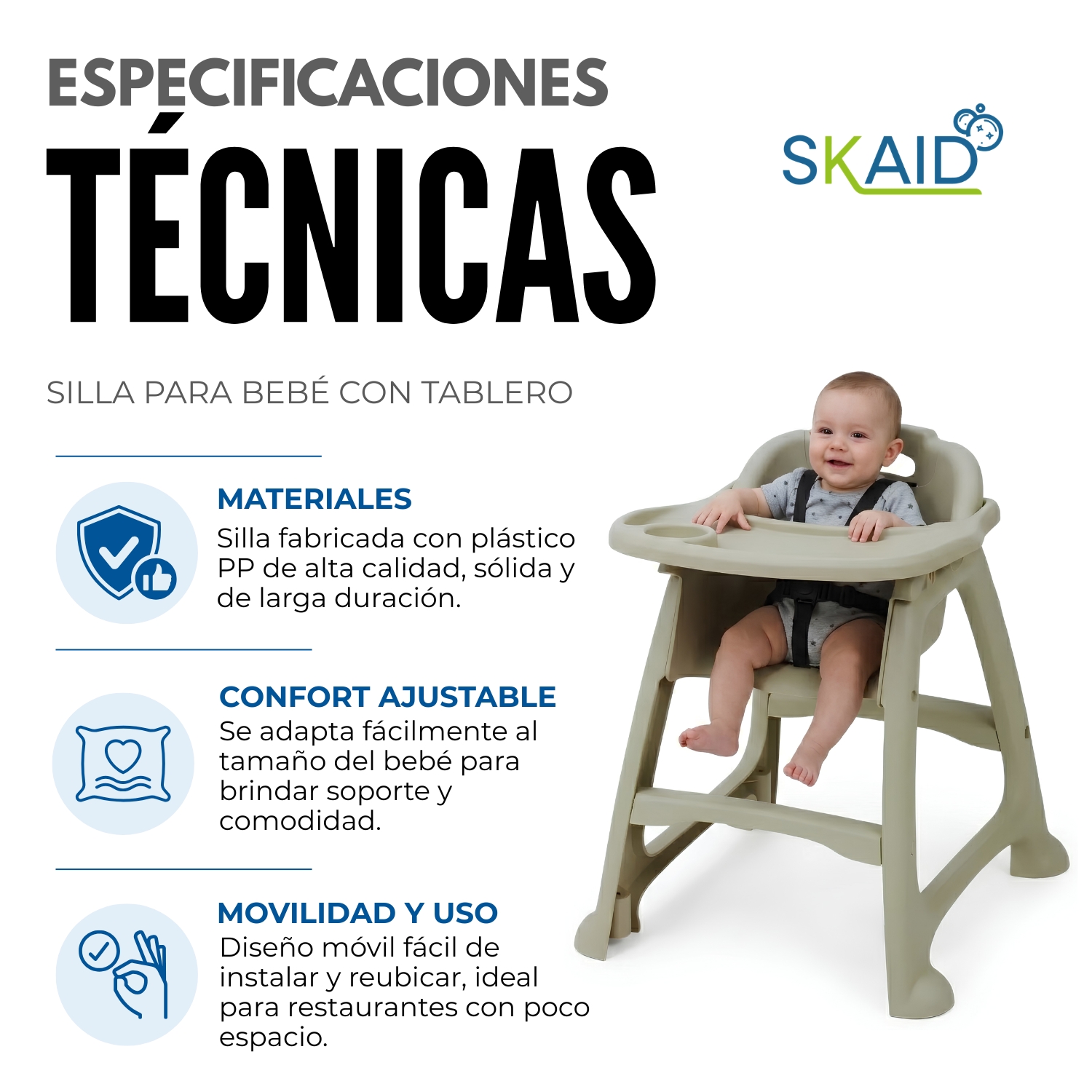 SILLA PARA BEBÉ CON TABLERO - 4