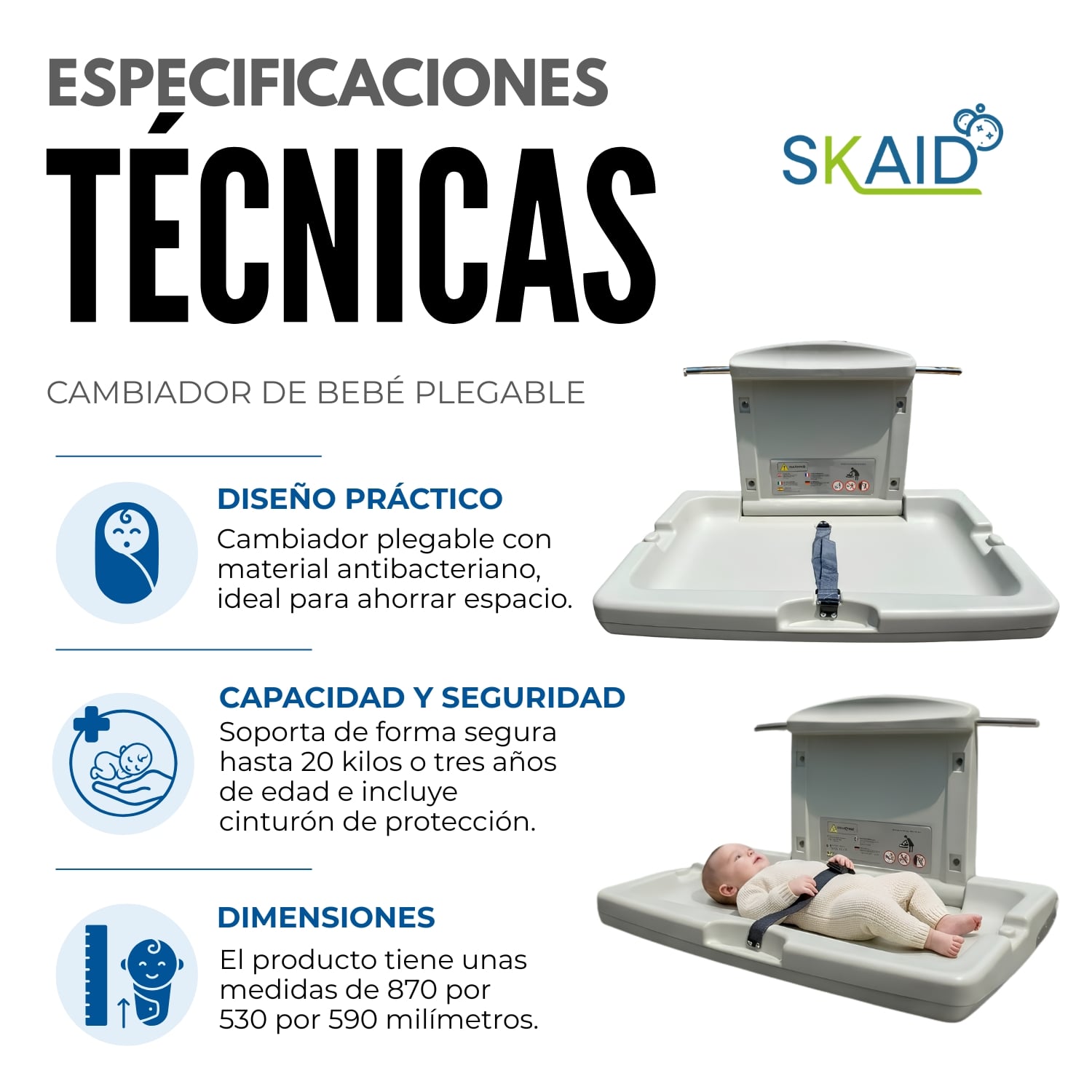 CAMBIADOR DE BEBÉ PLEGABLE - 4
